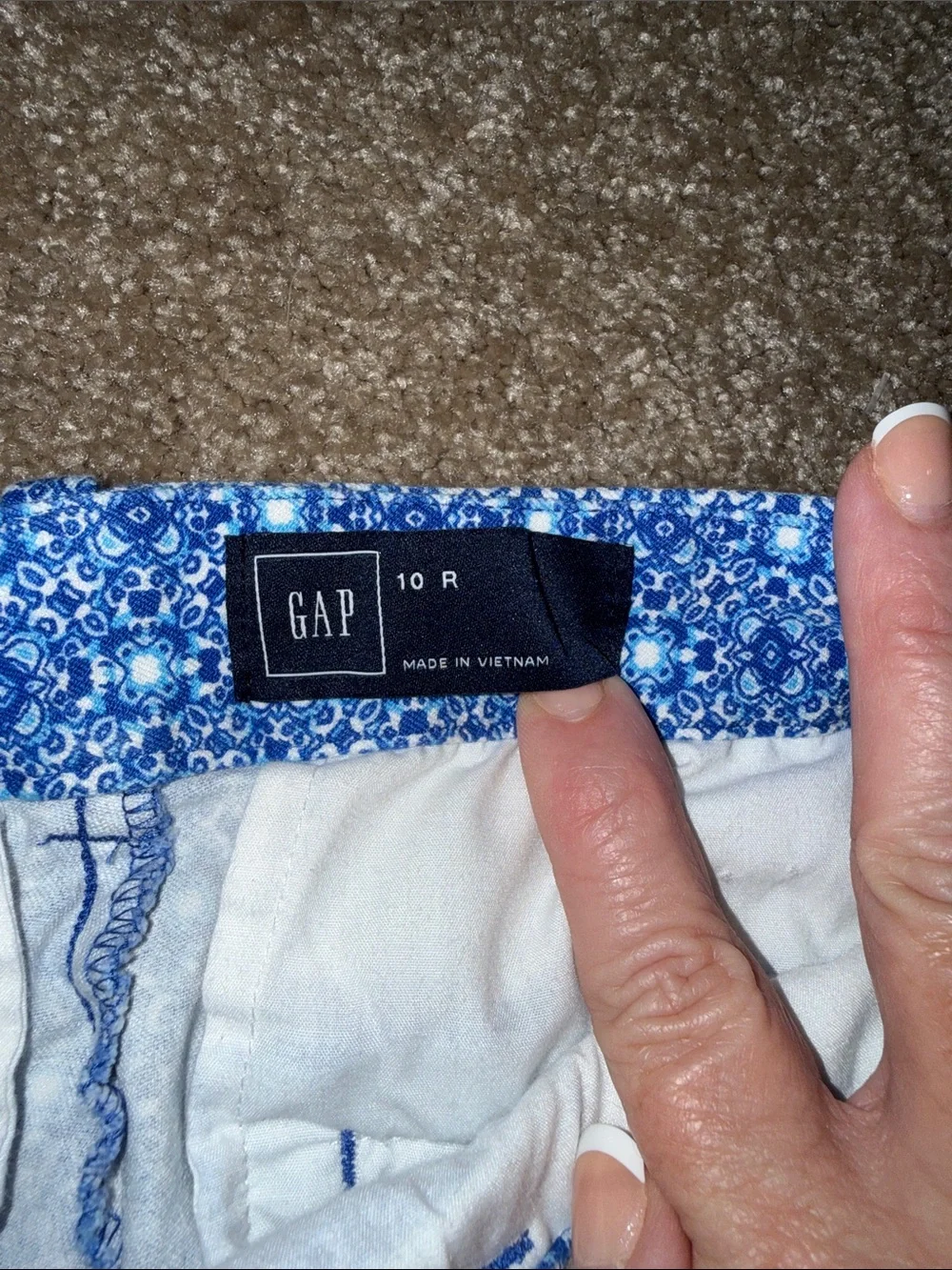 GAP Blue Geometric Skinny Ankle Pants - size 10R